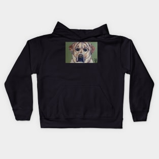 yellow lab face closeup Kids Hoodie